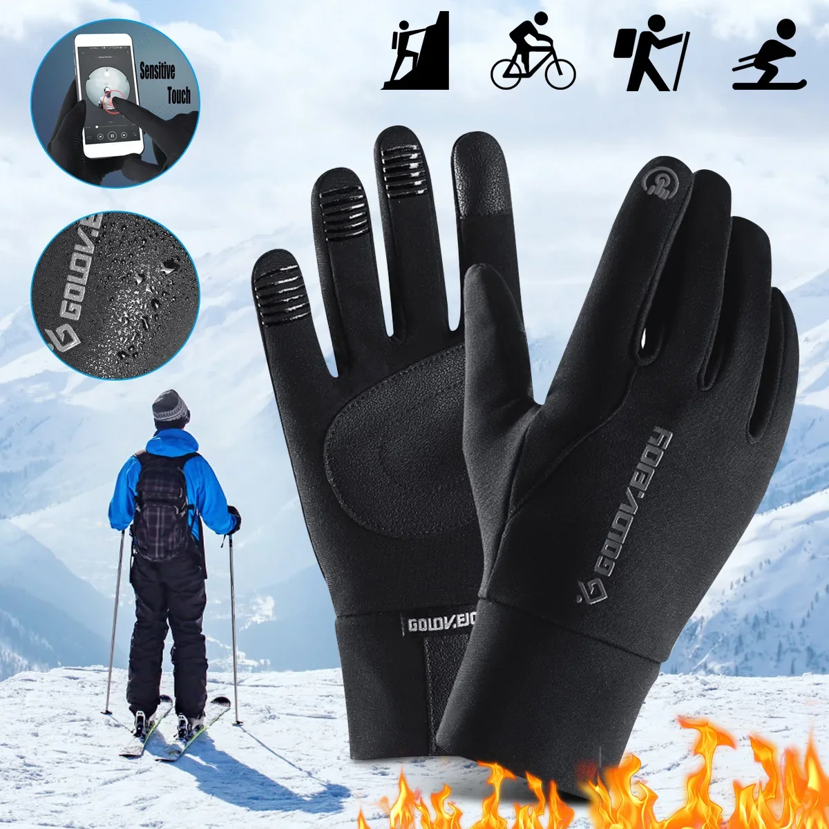 Winter Waterproof Gloves Touchscreen Windproof Sports Fishing Driving Motorcycle Ski Non-slip Warm Cycling Men Women Gloves
Winter Waterproof Gloves Touchscreen Windproof Sports Fishing Driving Motorcycle Ski Non-slip Warm Cycling Men Women Gloves