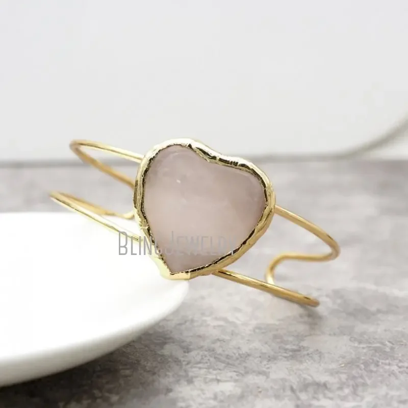 BM40483 Handmade Rose Quartz Cuff Bangle Bracelet Pink Heart Stone Boho Vintage For Women
BM40483 Handmade Rose Quartz Cuff Bangle Bracelet Pink Heart Stone Boho Vintage For Women