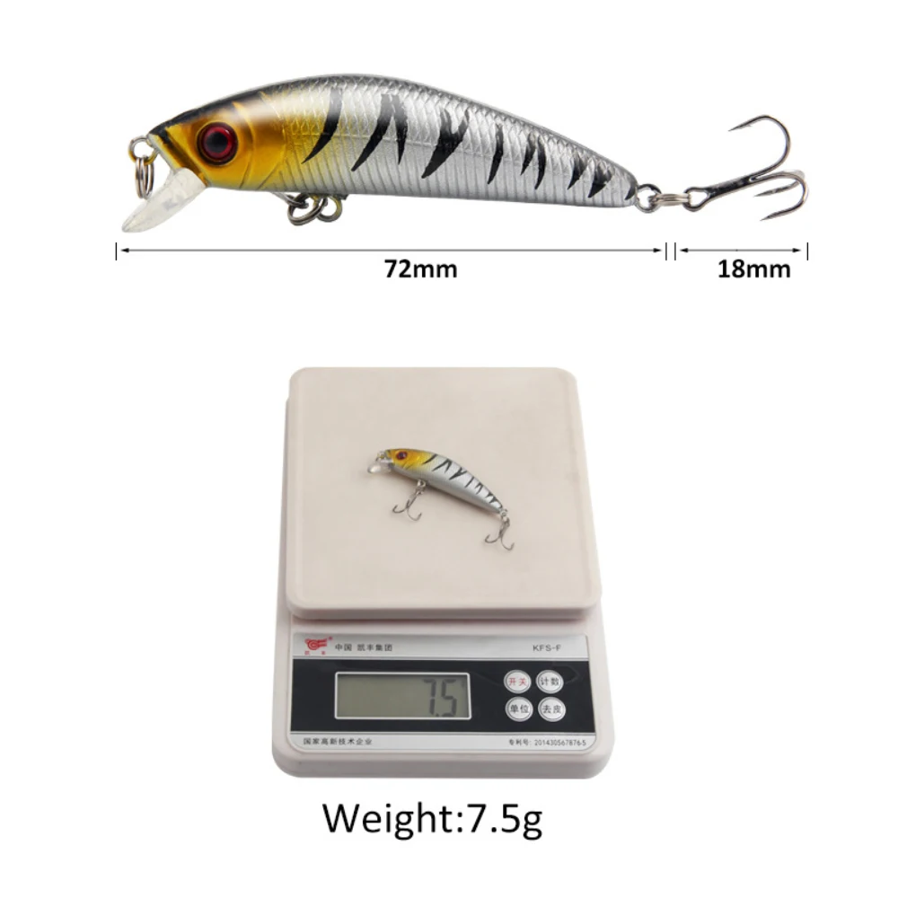 Minnow Hard Bait Lure 7.2cm 7.5g 3Color Rattling Crankbait for Bass Perch Trout Topwater Fishing Swimbait Artificial Bait Tackle
Minnow Hard Bait Lure 7.2cm 7.5g 3Color Rattling Crankbait for Bass Perch Trout Topwater Fishing Swimbait Artificial Bait Tackle