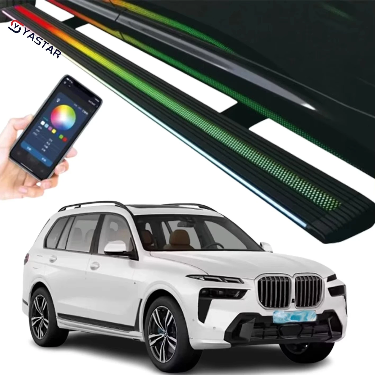 Newest Model Electric Side Steps Running Board With Colorful LED Lights APP Control for 19-23 X7
Newest Model Electric Side Steps Running Board With Colorful LED Lights APP Control for 19-23 X7