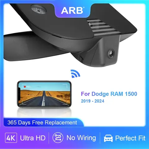 4K Dash Camera for Dodge RAM 1500 Gen 5 2024 2023 2022 2021 2020 2019, for RAM 2500 3500, ARB DVR Recorder WIFI APP Connect