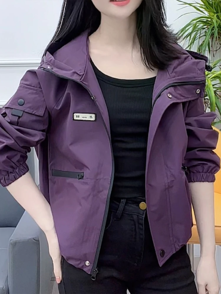 Faionable Hooded Long Sve Jaet Women's Spring Autumn New Sle Small Size Chic ort Coat Baseball orm Top
Faionable Hooded Long Sve Jaet Women's Spring Autumn New Sle Small Size Chic ort Coat Baseball orm Top