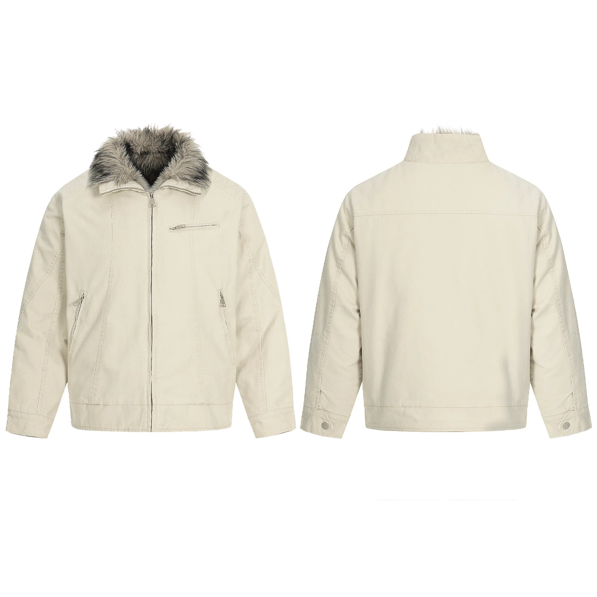 American Retro Harington Jaet Men's Loose Waed Outfit with Fur Collar Cotton Coat Long Sve Stand Collar Winter Coat
American Retro Harington Jaet Men's Loose Waed Outfit with Fur Collar Cotton Coat Long Sve Stand Collar Winter Coat