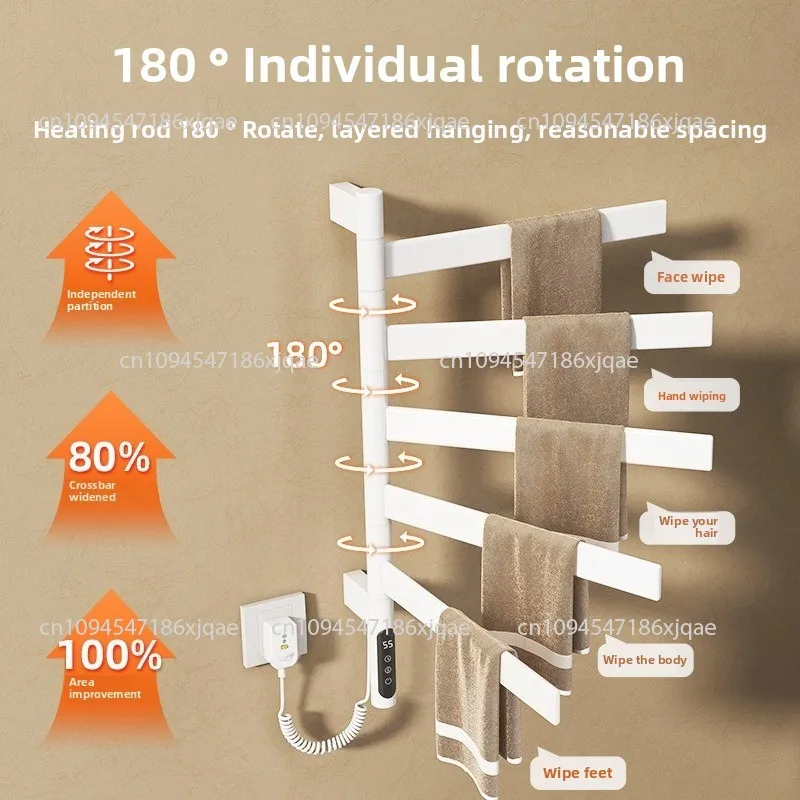 Black/White/Gray Bathroom Towel Warmer Smart Temperature Time Control Electric Towel Rack 180° Rotatable Home Heated Rail G63
Black/White/Gray Bathroom Towel Warmer Smart Temperature Time Control Electric Towel Rack 180° Rotatable Home Heated Rail G63