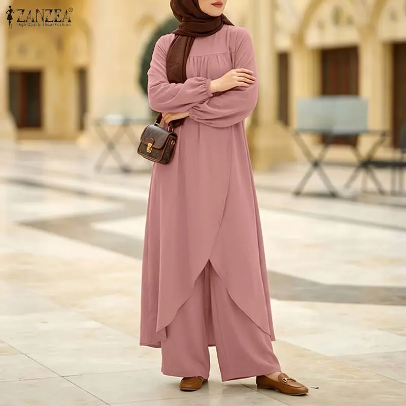 Ramadan Outfits ZANZEA Women Muslim 2 Piece Set Long Tops With Wide Leg Pants Asymmetrical Hem Kaftan Abaya Suit Hijab Tracksuit
Ramadan Outfits ZANZEA Women Muslim 2 Piece Set Long Tops With Wide Leg Pants Asymmetrical Hem Kaftan Abaya Suit Hijab Tracksuit