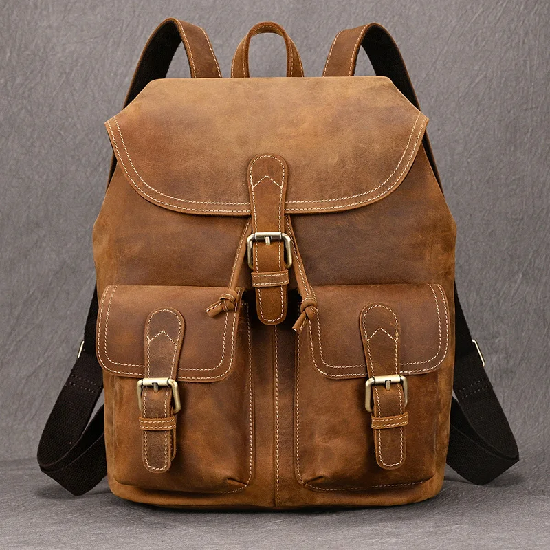 Crazy Horse Leather Shoulder Women's 13-inch Retro Leather Backpack Men's First Cowhide Fashion Casual Travel Bag
Crazy Horse Leather Shoulder Women's 13-inch Retro Leather Backpack Men's First Cowhide Fashion Casual Travel Bag