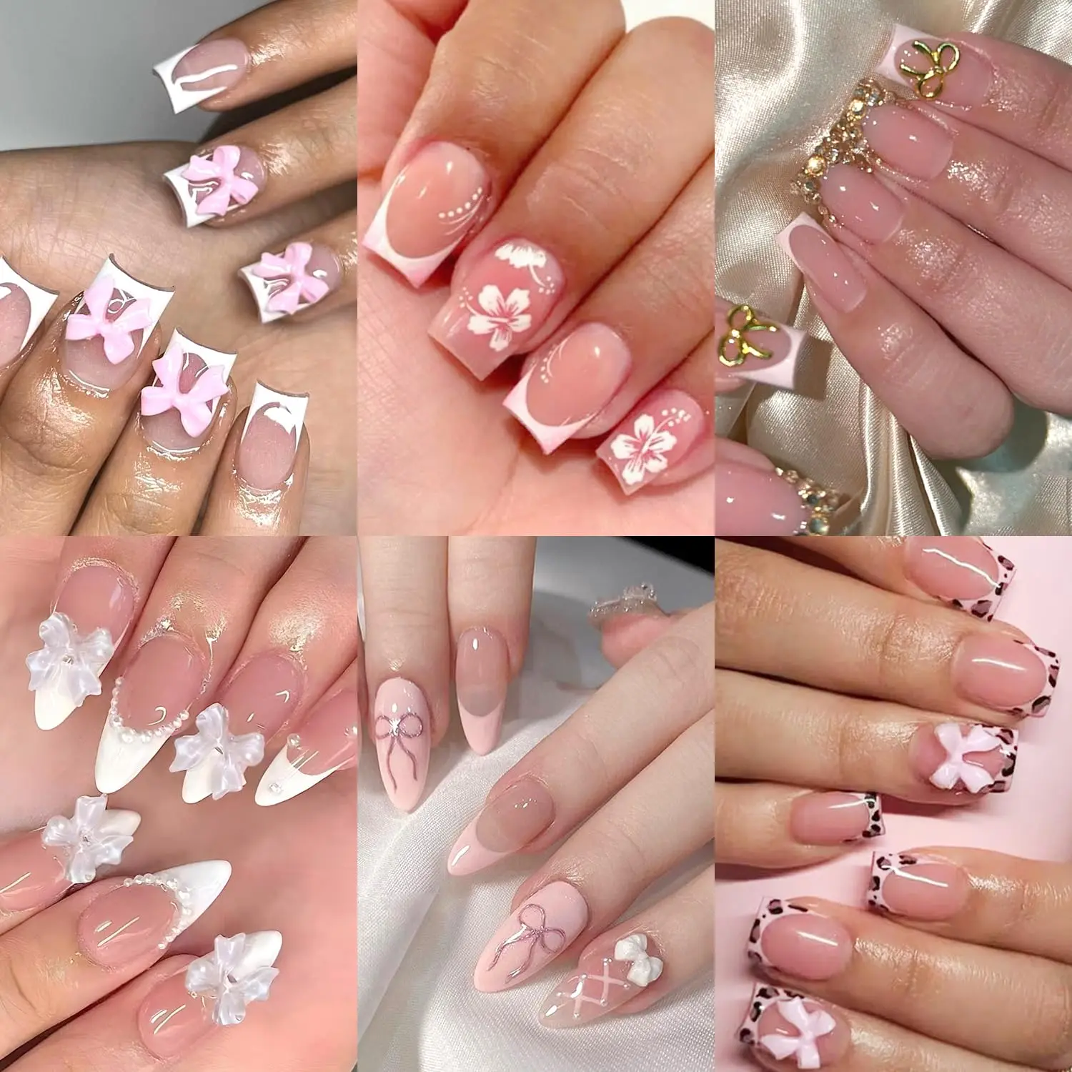 6 Packs (144 Pcs) Reusable Press on Nails with Cute Bow Design, 12 Sizes 6 Styles
6 Packs (144 Pcs) Reusable Press on Nails with Cute Bow Design, 12 Sizes 6 Styles