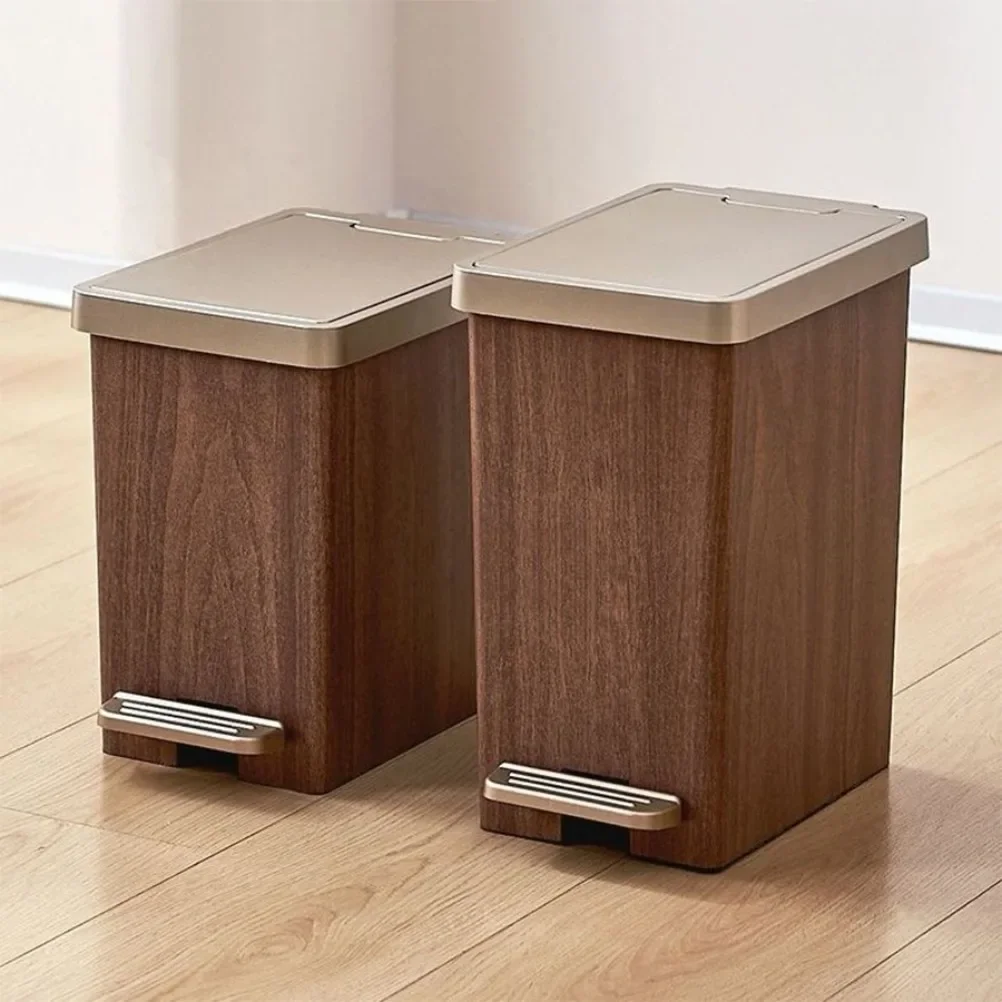 Wood Grain Garbage Bin High-end Household Garbage Storage Sealed with Lid Double Opening Design Kitchen and Bathroom Garbage Bin
Wood Grain Garbage Bin High-end Household Garbage Storage Sealed with Lid Double Opening Design Kitchen and Bathroom Garbage Bin