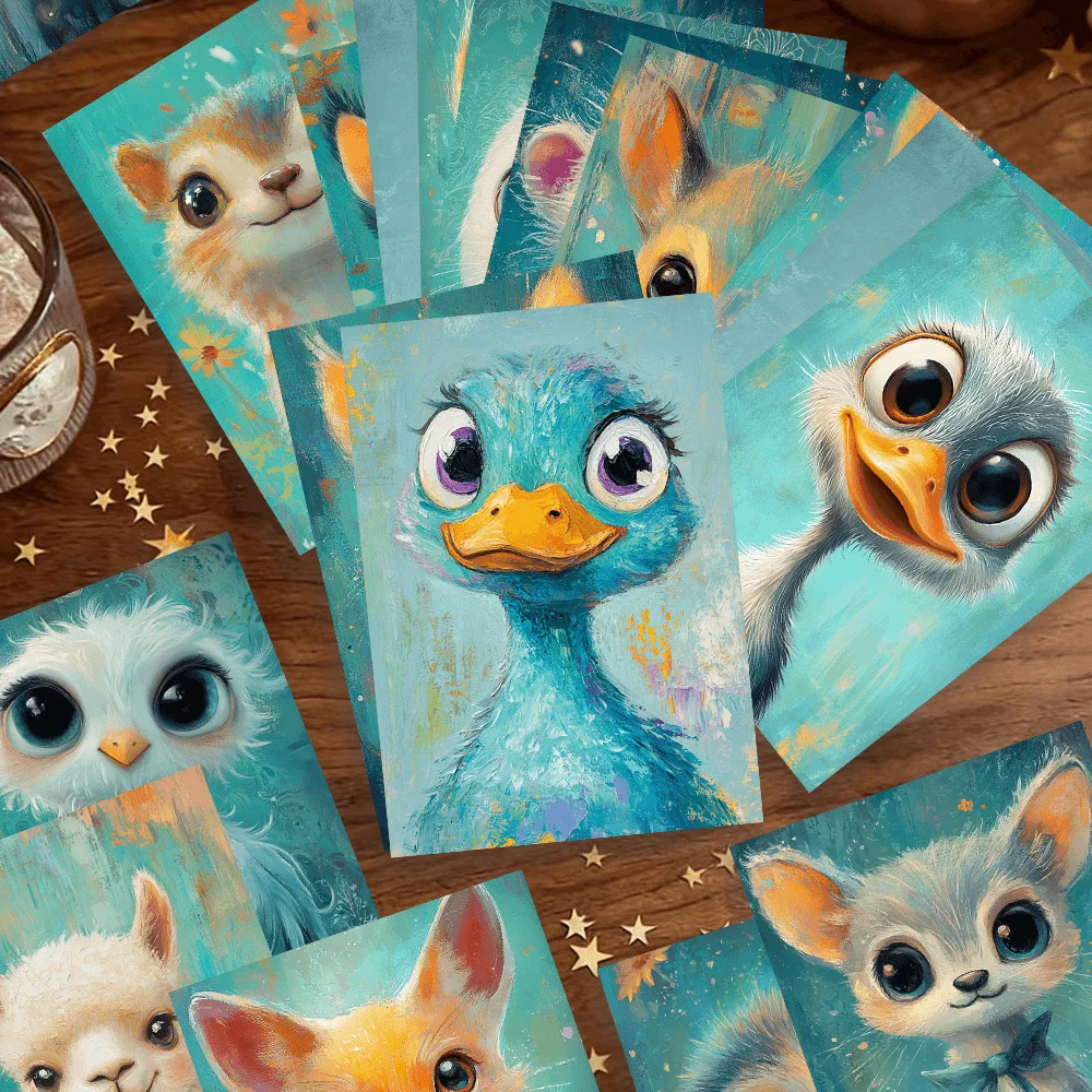 32pcs, big-eyed cute animal postcards, indoor bedroom decoration, wall stickers, message cards, greeting cards, commemorative
32pcs, big-eyed cute animal postcards, indoor bedroom decoration, wall stickers, message cards, greeting cards, commemorative