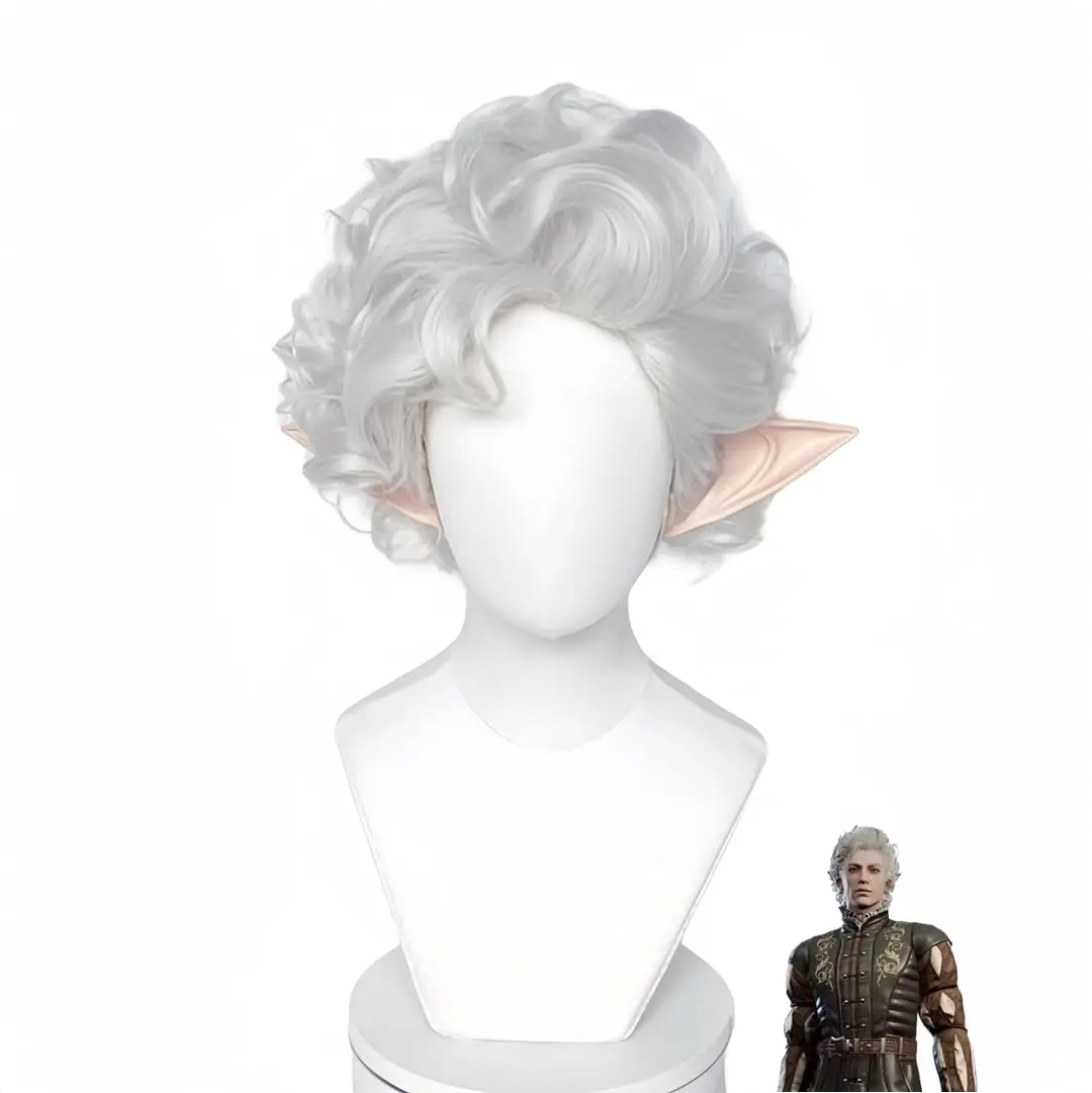 Baldur's Gate 3 Astarion Wig with Ear Cosplay Anime Game Party Silver Grey Curly Short Wig
Baldur's Gate 3 Astarion Wig with Ear Cosplay Anime Game Party Silver Grey Curly Short Wig