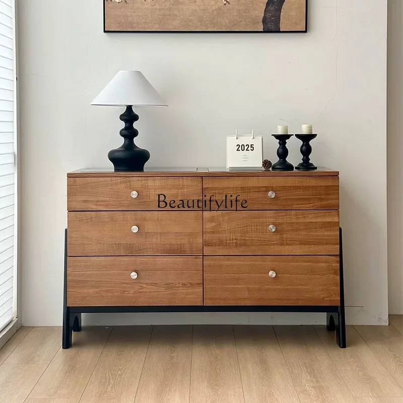Medieval solid wood retro bedside cabinet, bedroom storage drawer, living room wall storage cabinet
Medieval solid wood retro bedside cabinet, bedroom storage drawer, living room wall storage cabinet