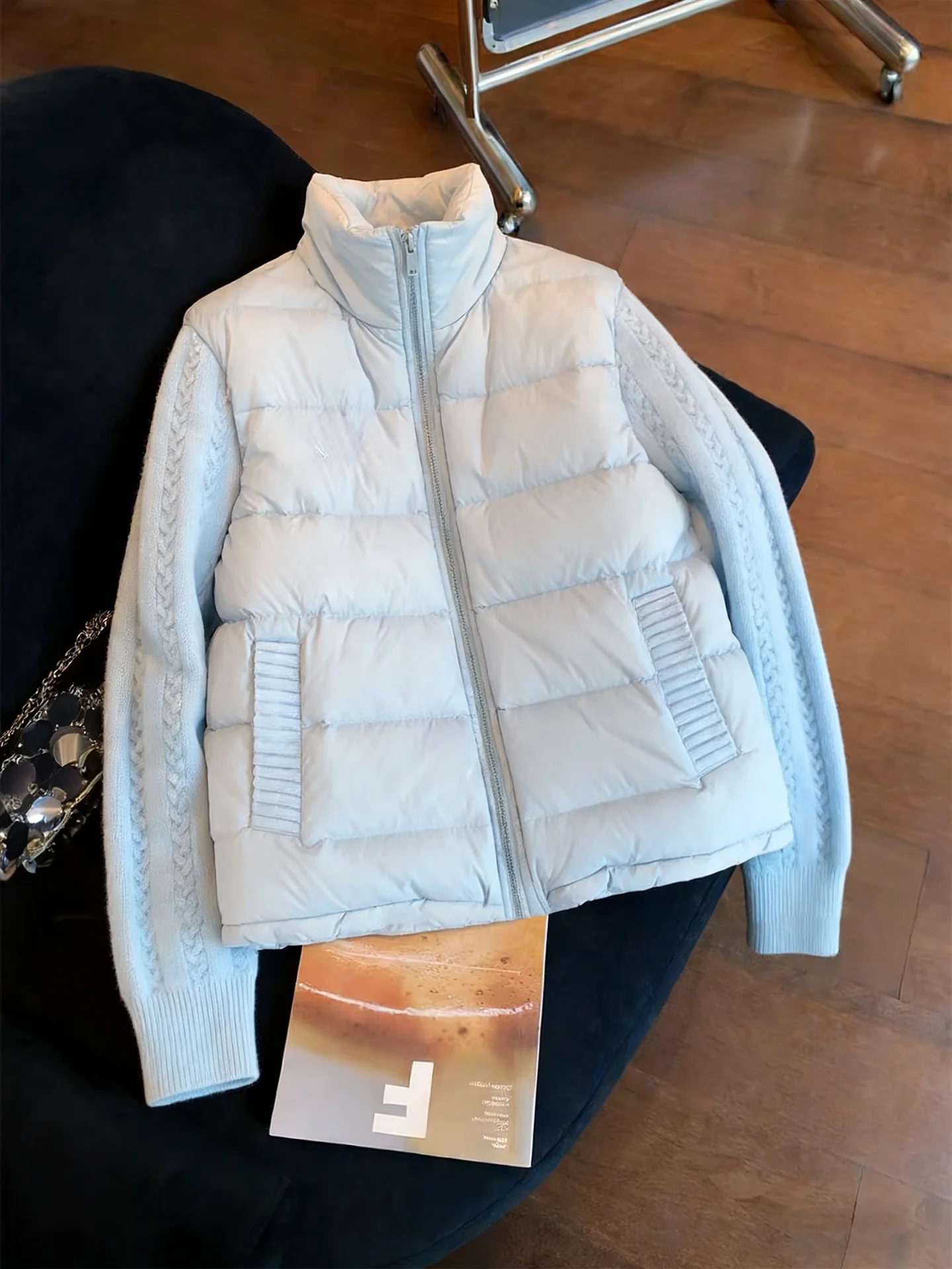 Korean Sle Sweet College Sle Knitted Patchwork Cotton Jaet Women's Autumn Winter Casual Versatile Cotton Coat
Korean Sle Sweet College Sle Knitted Patchwork Cotton Jaet Women's Autumn Winter Casual Versatile Cotton Coat