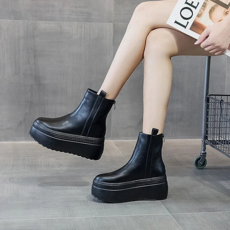 Женские ботинки до середины икры, обувь на платформе из натуральной кожи, зима-осень, женские ботинки на высоком каблуке, зимняя обувь, ботинки
Женские ботинки до середины икры, обувь на платформе из натуральной кожи, зима-осень, женские ботинки на высоком каблуке, зимняя обувь, ботинки
