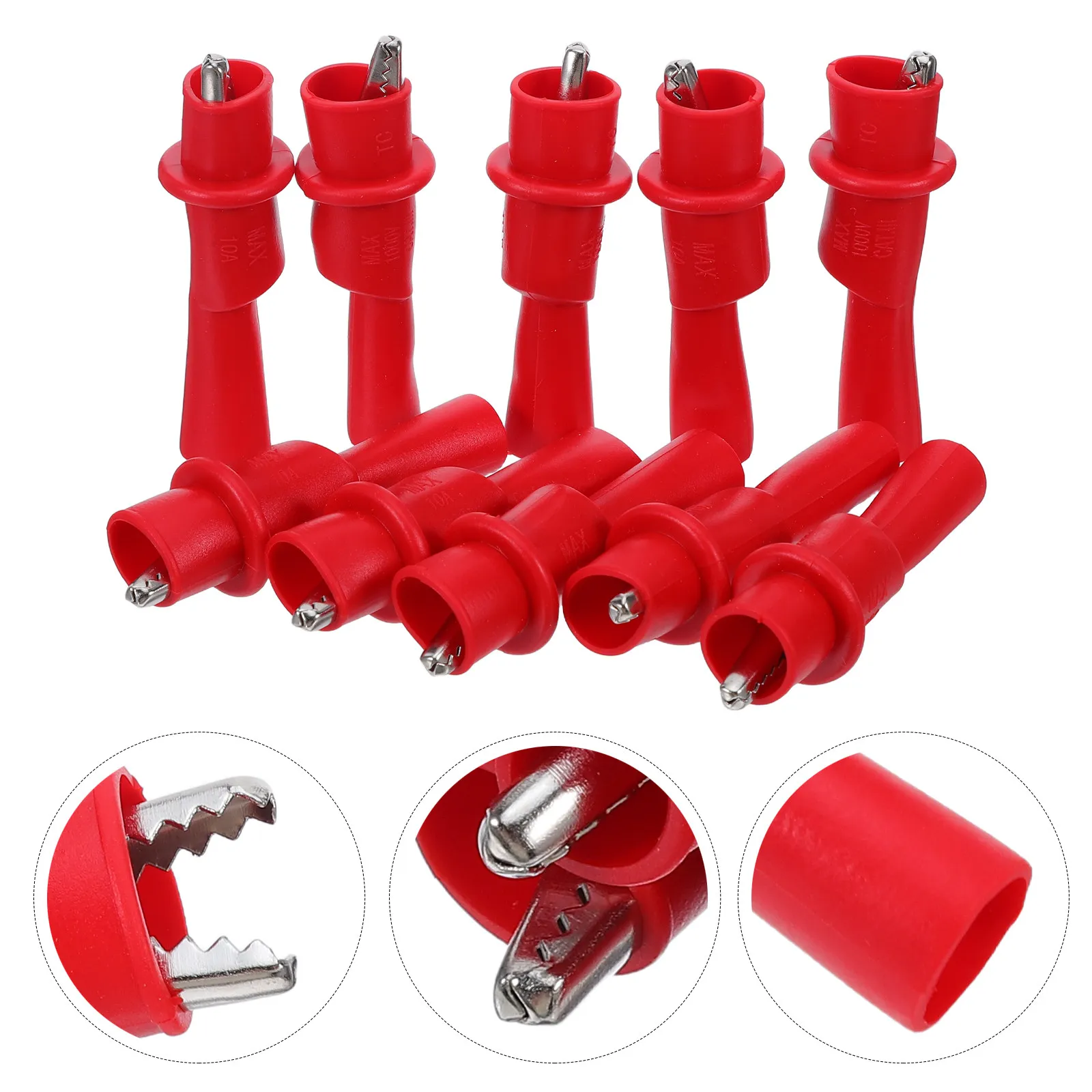 10Pcs Electrical Alligator Clips Insulated Crocodile Clamps Red Multimeter Test Leads Quick Release Circuit Test Wire Clamp
10Pcs Electrical Alligator Clips Insulated Crocodile Clamps Red Multimeter Test Leads Quick Release Circuit Test Wire Clamp