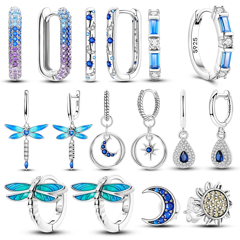 925 Sterling Silver Blue Earring Vintage Simple Sparkling Starry Night Stud Earring For Women Prevent Allergy Party Jewelry Gift
925 Sterling Silver Blue Earring Vintage Simple Sparkling Starry Night Stud Earring For Women Prevent Allergy Party Jewelry Gift