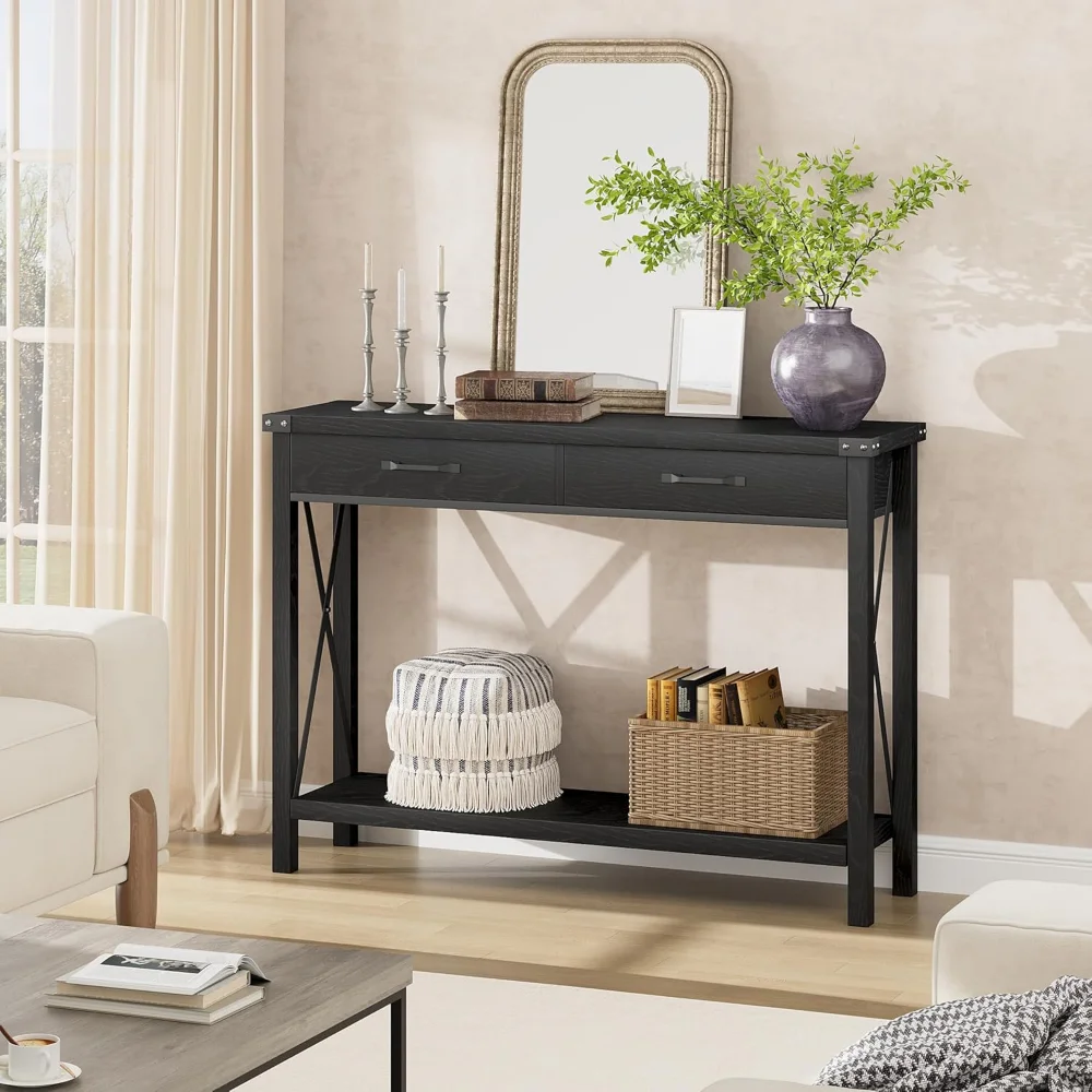 Console Table with 2 Drawers, Farmhouse Sofa Table with Storage Shelf, Accent Wood Entryway Table for Living Room
Console Table with 2 Drawers, Farmhouse Sofa Table with Storage Shelf, Accent Wood Entryway Table for Living Room