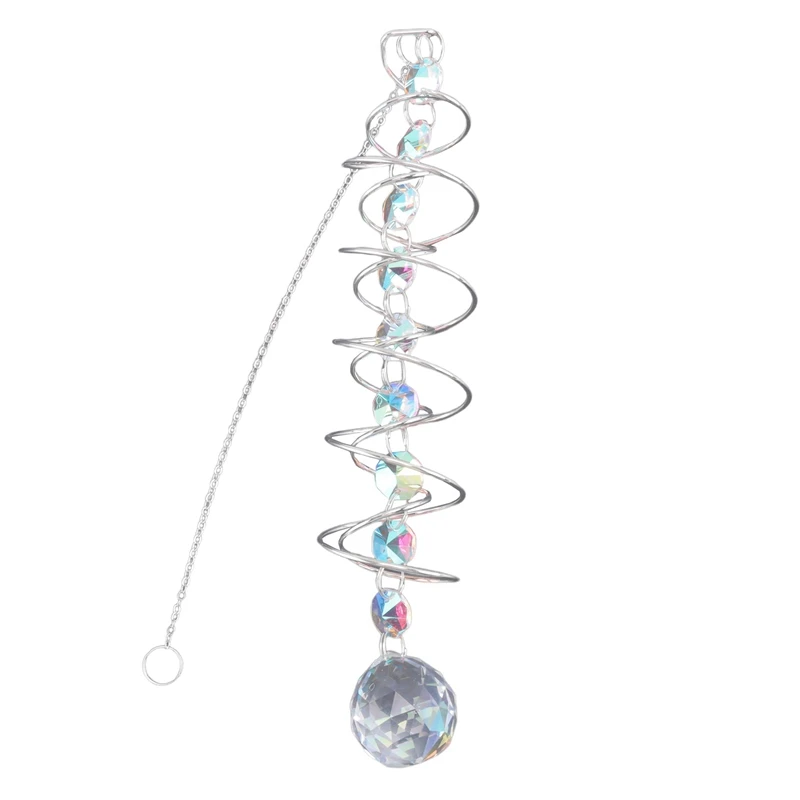 17,7-дюймовый спиральный хвост шара для наблюдения, декоративный ветровой спиннер, ловец солнца, стеклянные кристаллы для внутреннего и наружного украшения-AT35
17,7-дюймовый спиральный хвост шара для наблюдения, декоративный ветровой спиннер, ловец солнца, стеклянные кристаллы для внутреннего и наружного украшения-AT35