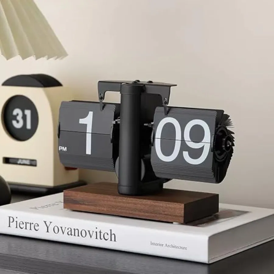 Retro Digital Flip Down Clock, Battery Powered Internal Gear Operated Clock, Classic Mechanical, Walnut Base, for Home and Offi
Retro Digital Flip Down Clock, Battery Powered Internal Gear Operated Clock, Classic Mechanical, Walnut Base, for Home and Offi