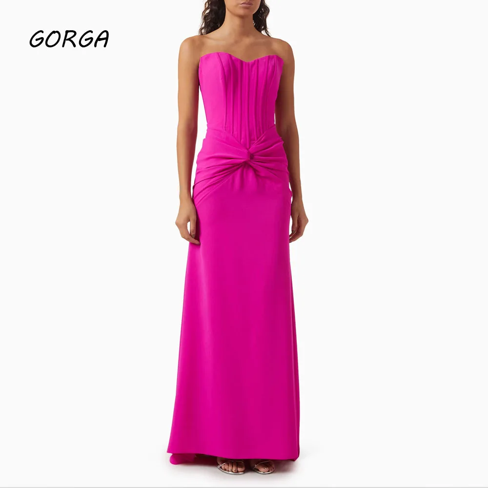 GORGA Customized Fuchsia Floor-Length Crepe Evening Dress Sweetheart Prom Dress Sleeveless 2025 Mermaid Party Dress
GORGA Customized Fuchsia Floor-Length Crepe Evening Dress Sweetheart Prom Dress Sleeveless 2025 Mermaid Party Dress