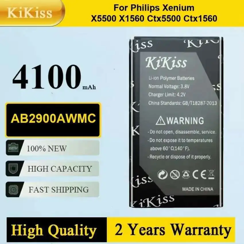 AB2900AWMC Аккумулятор мобильного телефона для PHILIPS Xenium X5500 X1560 CTX5500 CTX1560
AB2900AWMC Аккумулятор мобильного телефона для PHILIPS Xenium X5500 X1560 CTX5500 CTX1560