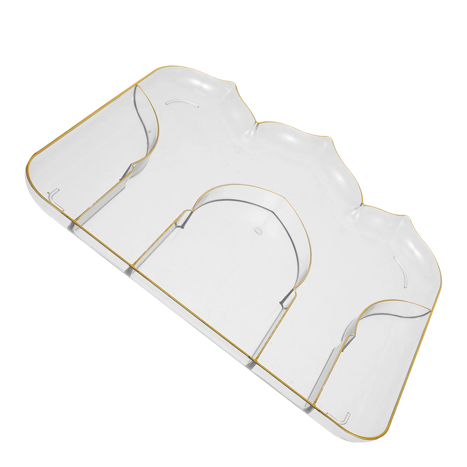 Fruit Dish Clear Plastic Plates Gold Trim Disposable Cake Dessert Party Ramadan Serving Tray Elegant Design Versatile 
Fruit Dish Clear Plastic Plates Gold Trim Disposable Cake Dessert Party Ramadan Serving Tray Elegant Design Versatile