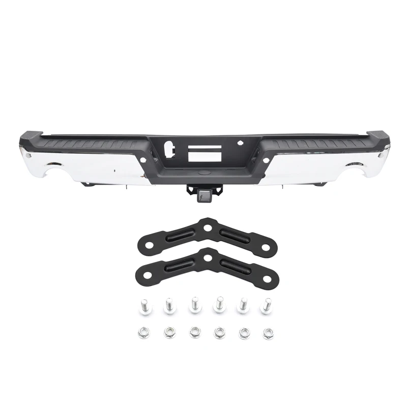 Apollo Auto Part Chrome W/Max Towing W/4 Sensor Holes W/exhaust Vent Rear Bumper For F150 2021-2023
Apollo Auto Part Chrome W/Max Towing W/4 Sensor Holes W/exhaust Vent Rear Bumper For F150 2021-2023