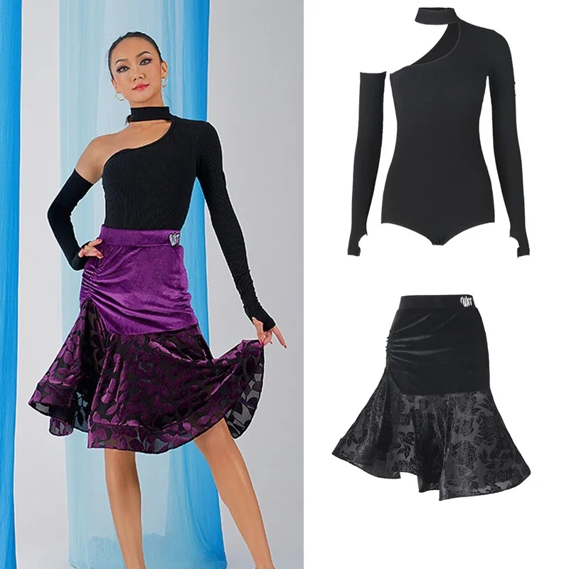 2023 Latin Dance Costumes Women Cutout Latin Top Velvet Skirt Ballroom Dancing Clothes Chacha Samba Rumba Dance Wear SL5773
2023 Latin Dance Costumes Women Cutout Latin Top Velvet Skirt Ballroom Dancing Clothes Chacha Samba Rumba Dance Wear SL5773
