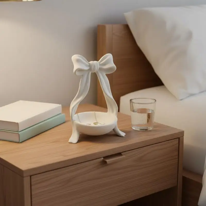 White Bow-Shaped Storage Tray, 3D Printed Bow-Shaped Jewelry Storage Tray, Home Decoration Girly Style Storage Box
White Bow-Shaped Storage Tray, 3D Printed Bow-Shaped Jewelry Storage Tray, Home Decoration Girly Style Storage Box