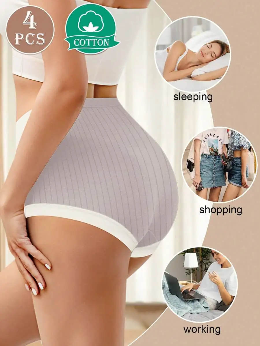 4 Pcs Women High Waist Soft Cotton Briefs Comfortable Everyday Underwear
4 Pcs Women High Waist Soft Cotton Briefs Comfortable Everyday Underwear