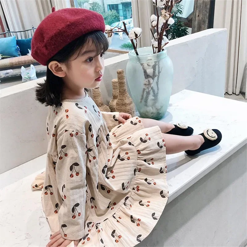 Korea New Girls Long Sleeves Dress Cherry Printing Dress Princess Dresses Spring Dress Autumn Kids Clothes Birthday Gifts
Korea New Girls Long Sleeves Dress Cherry Printing Dress Princess Dresses Spring Dress Autumn Kids Clothes Birthday Gifts