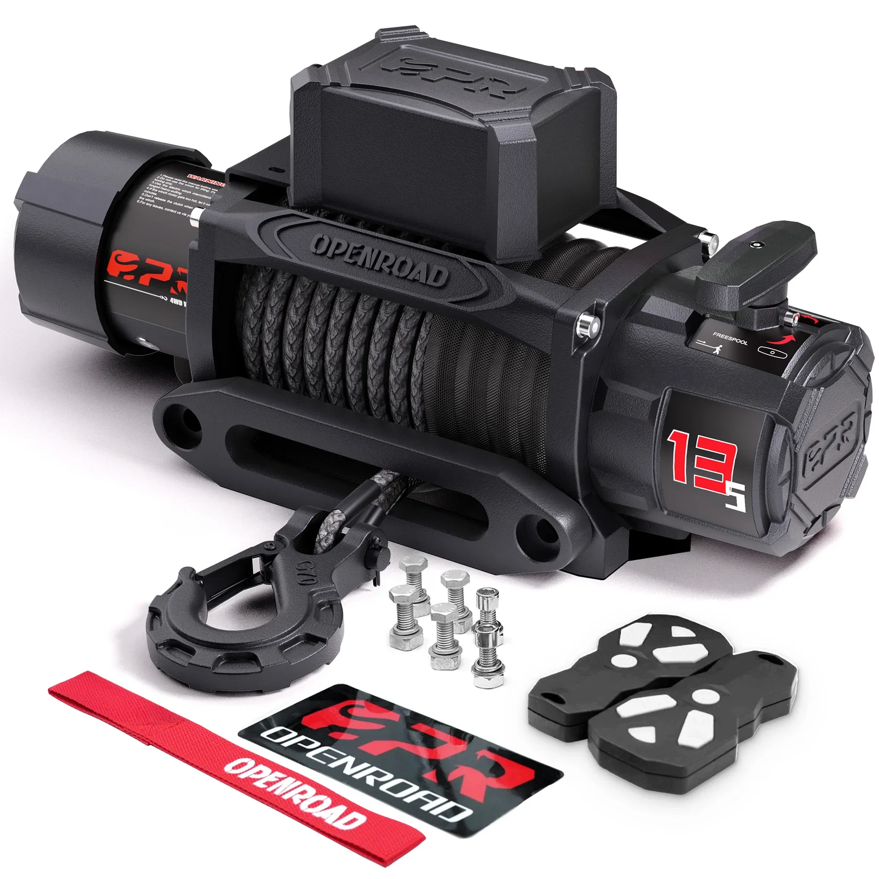 OPENROAD 12v 13500lbs Recovery Winch with Synthetic Rope 2 Wireless Remotes IP68 Waterproof Electric Winch for Jeep 4x4 Off Road
OPENROAD 12v 13500lbs Recovery Winch with Synthetic Rope 2 Wireless Remotes IP68 Waterproof Electric Winch for Jeep 4x4 Off Road