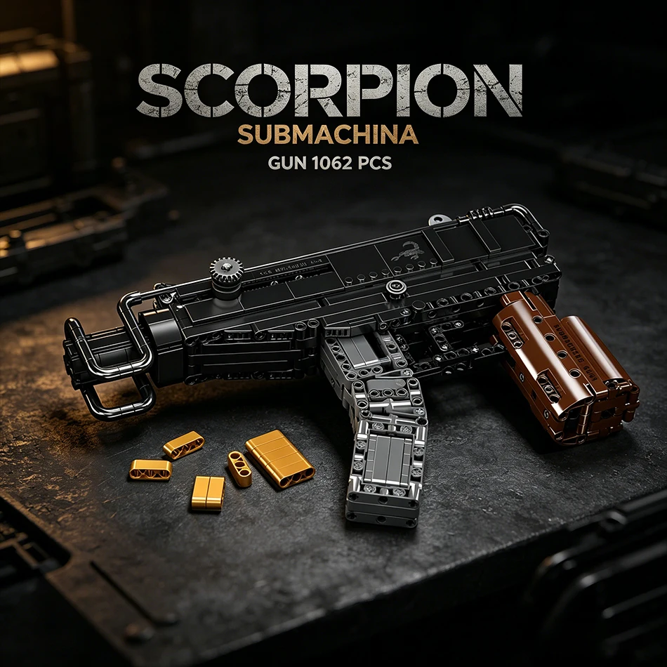 1062 PCS Scorpion Submachine Gun Building Blocks Military Army Weapons Skorpion Pistol Model Assemble Bricks Toys Kids Boys Gift
1062 PCS Scorpion Submachine Gun Building Blocks Military Army Weapons Skorpion Pistol Model Assemble Bricks Toys Kids Boys Gift