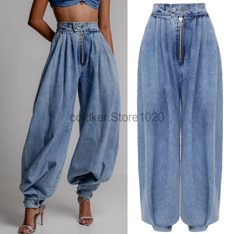 Новые женские повседневные джинсовые брюки-шаровары с высокой талией на молнии, свободные джинсы, женские винтажные шаровые брюки, женские повседневные джинсовые брюки
Новые женские повседневные джинсовые брюки-шаровары с высокой талией на молнии, свободные джинсы, женские винтажные шаровые брюки, женские повседневные джинсовые брюки