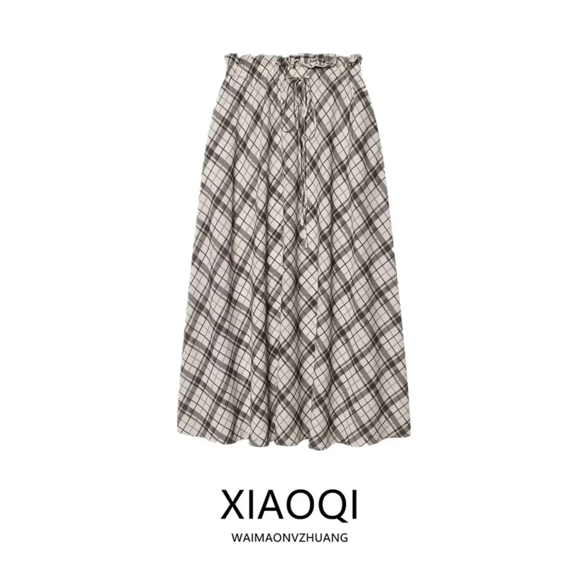 Spring 2026 Women's Casual Plaid Skirt Elastic Waist A-Line Skirt Versatile New Arrival Spring Summer Collection
Spring 2026 Women's Casual Plaid Skirt Elastic Waist A-Line Skirt Versatile New Arrival Spring Summer Collection