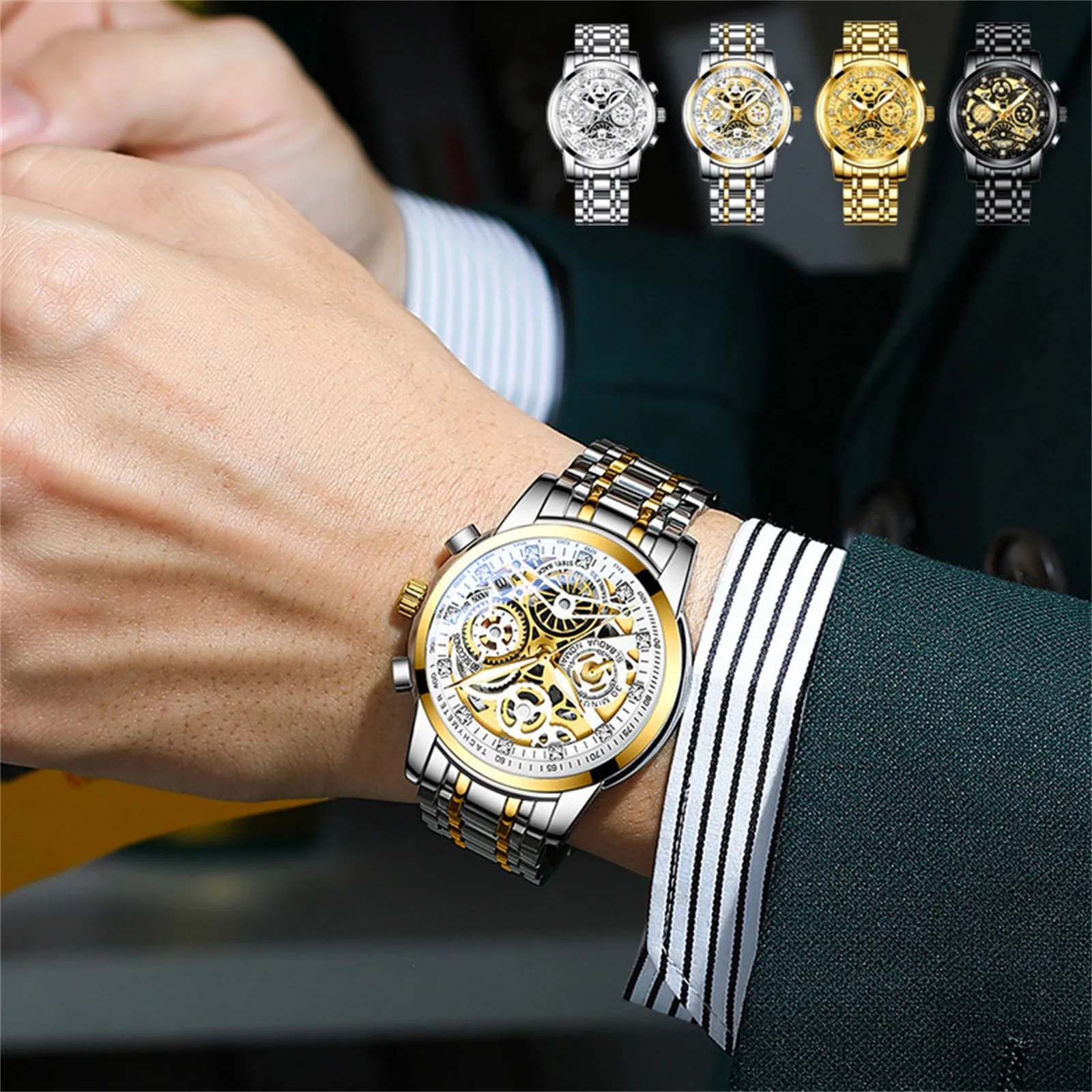 Fashion Men Watch Waterproof Alloy Watch Stainless Steel Straps Full Hollow Men's Watch Automatic Mechanical Watch
Fashion Men Watch Waterproof Alloy Watch Stainless Steel Straps Full Hollow Men's Watch Automatic Mechanical Watch