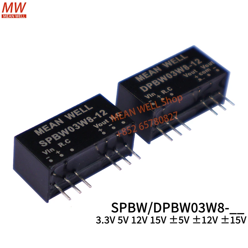 MEAN WELL SPBW03W8-03 DPBW03W8-05 12 15 SIP Package 8:1 Ультраширокий входной диапазон DC-DC, регулируемый преобразователь напряжения, модуль импульсного источника питания
MEAN WELL SPBW03W8-03 DPBW03W8-05 12 15 SIP Package 8:1 Ультраширокий входной диапазон DC-DC, регулируемый преобразователь напряжения, модуль импульсного источника питания