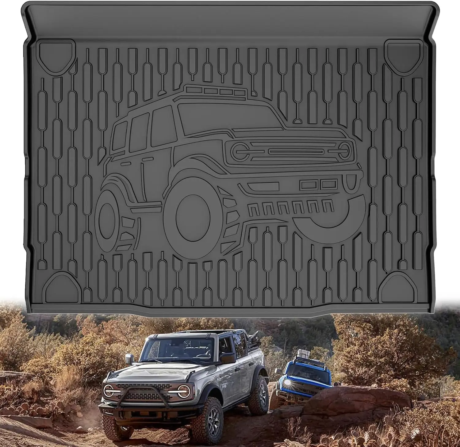 All-weather cargo protection for 4-door vehicles, custom fit, black cargo liner
All-weather cargo protection for 4-door vehicles, custom fit, black cargo liner