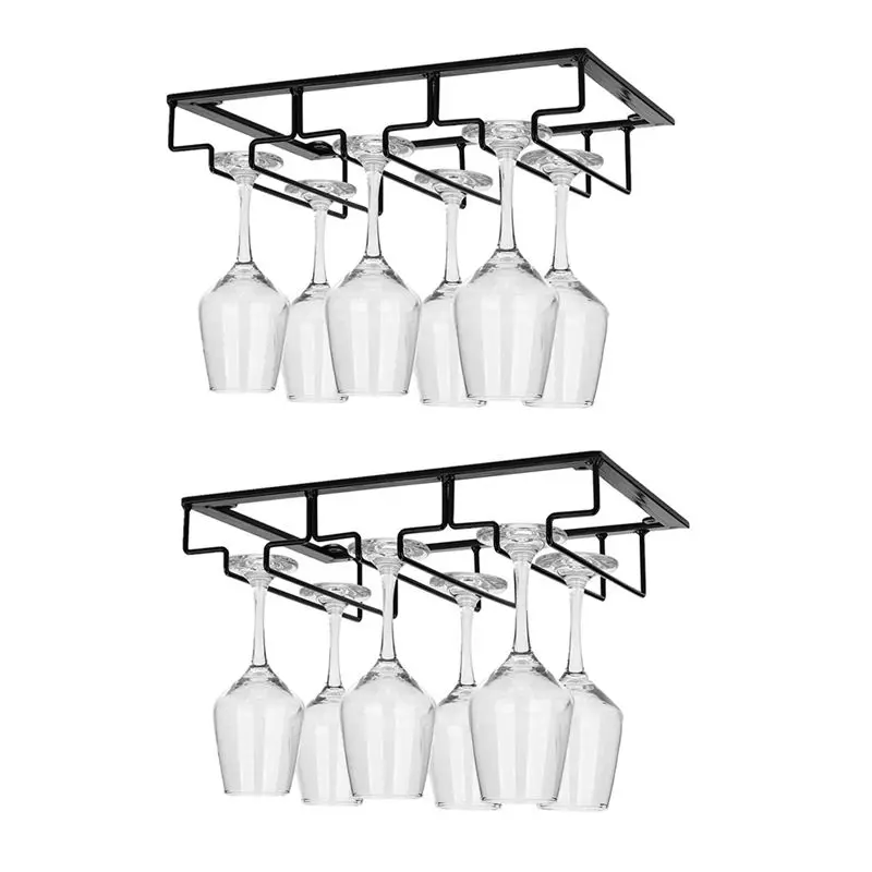 A04G-2 PCS Wine Glass Rack Wine Glass Hanger Rack Under Cabinet Stemware Wine Glass Holder Black
A04G-2 PCS Wine Glass Rack Wine Glass Hanger Rack Under Cabinet Stemware Wine Glass Holder Black