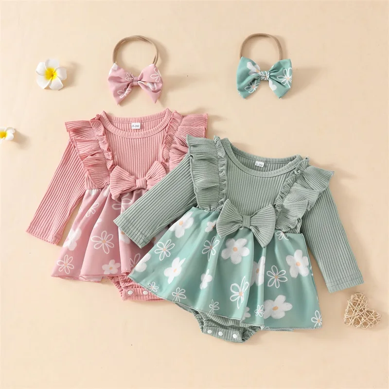 New Baby Girl 2Pcs Fall Outfits Long Sleeve Floral Print Skirt Bodysuit With Headband Set Infant Clothes 0-18 Months
New Baby Girl 2Pcs Fall Outfits Long Sleeve Floral Print Skirt Bodysuit With Headband Set Infant Clothes 0-18 Months