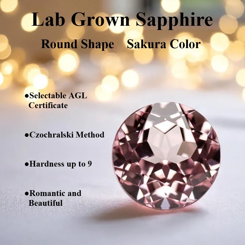 Lab Grown Sapphire Round Shape Sakura Color Extremely Charms Shiny Quality DIY Ring Necklace Earrings Main Materials Certificate
Lab Grown Sapphire Round Shape Sakura Color Extremely Charms Shiny Quality DIY Ring Necklace Earrings Main Materials Certificate