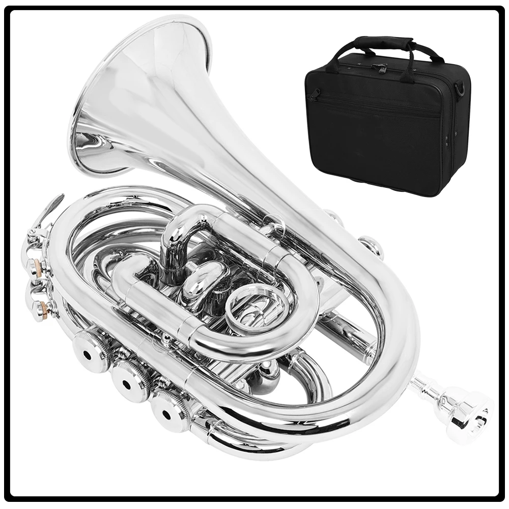 SLADE Mini Pocket Trumpet B Flat Brass Material Wind Instrument with Mouthpiece Gloves Cleaning Cloth Carrying Case Set Accesso
SLADE Mini Pocket Trumpet B Flat Brass Material Wind Instrument with Mouthpiece Gloves Cleaning Cloth Carrying Case Set Accesso