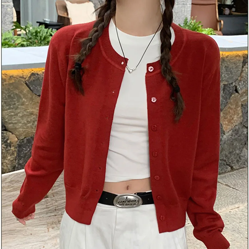 Long Sleeve Button Cardigans Sweater Women Korean Fashion Clothes O Neck Knitted Sweaters Solid Tops Female 2025 Spring Autumn
Long Sleeve Button Cardigans Sweater Women Korean Fashion Clothes O Neck Knitted Sweaters Solid Tops Female 2025 Spring Autumn