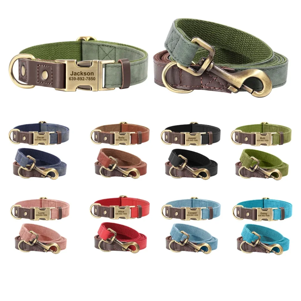 PU Leather Custom Dog Collar Leash Set 9 Colors Personalized Nameplate Tag Pet Collars Leash Lead For Small Medium Large Dogs
PU Leather Custom Dog Collar Leash Set 9 Colors Personalized Nameplate Tag Pet Collars Leash Lead For Small Medium Large Dogs