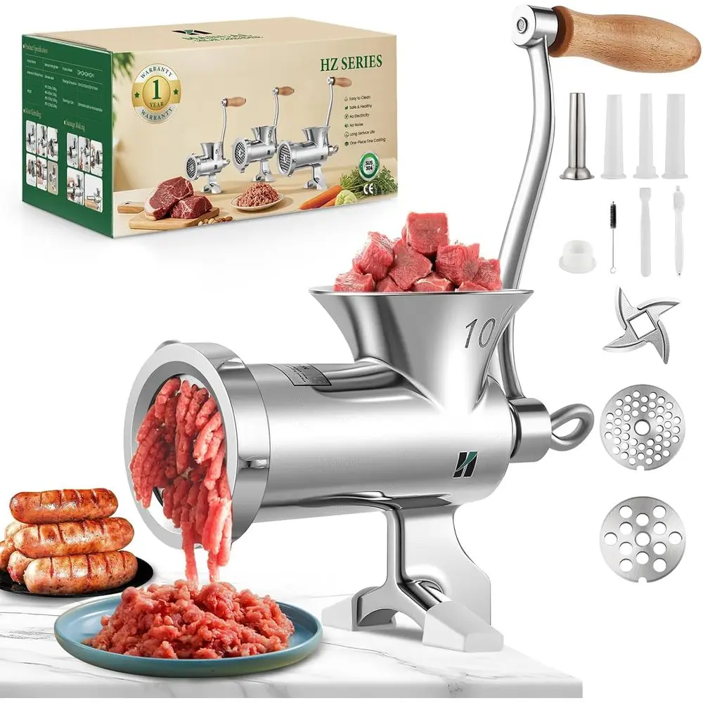 Meat Grinder Manual StainlSteel - Heavy Duty, Sausage Tubes, Table Clamp, Meat Grinders or Home Use, or Chicken, , Small Bones,
Meat Grinder Manual StainlSteel - Heavy Duty, Sausage Tubes, Table Clamp, Meat Grinders or Home Use, or Chicken, , Small Bones,