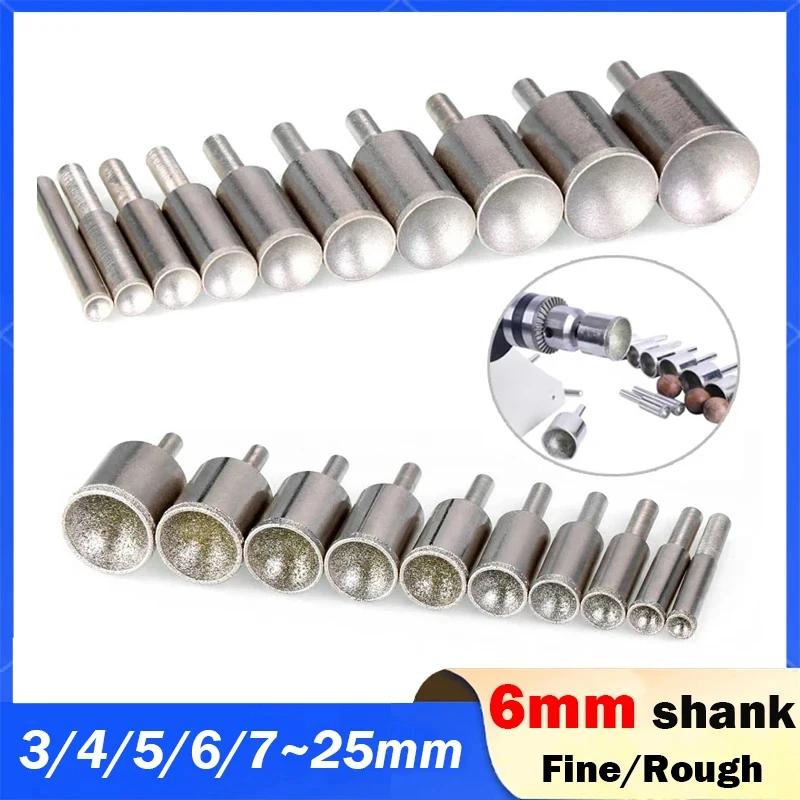 1Pcs 3mm-25mm Diamond Spherical Concave Head Grinding Bit Jade Round Beads Polishing for Rotary Tool Wheel Bodhi Root Polished
1Pcs 3mm-25mm Diamond Spherical Concave Head Grinding Bit Jade Round Beads Polishing for Rotary Tool Wheel Bodhi Root Polished