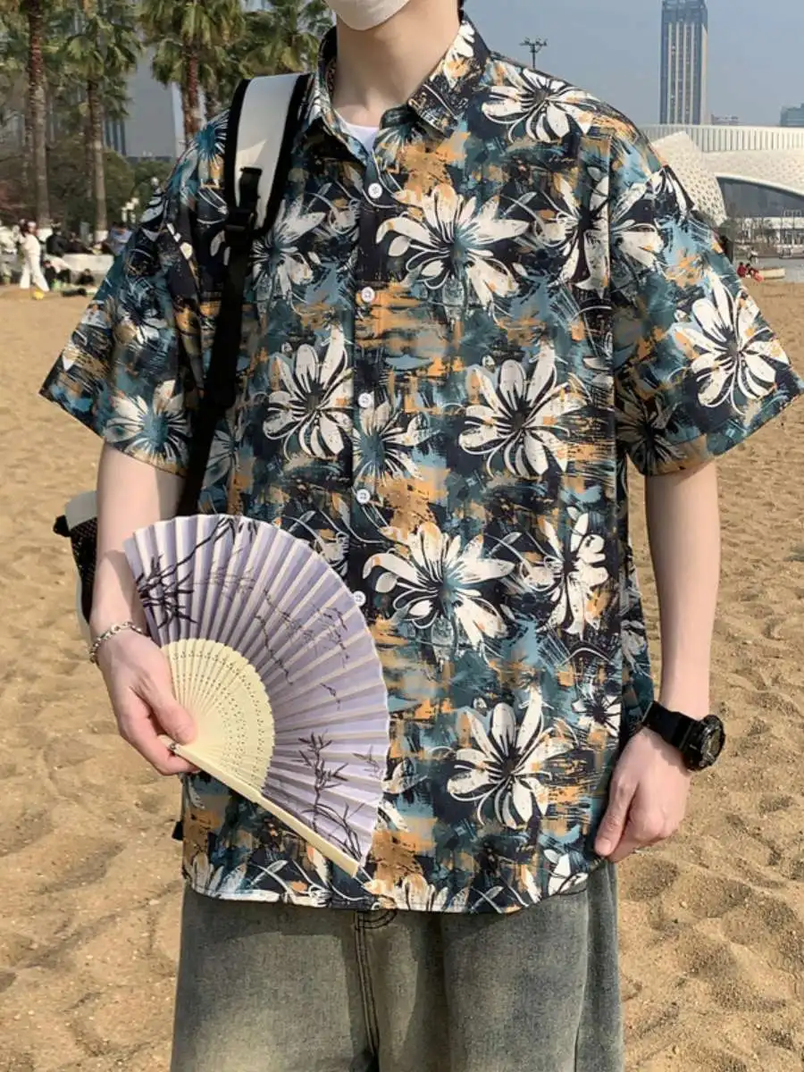 Summer Large Size Short Sleeve Collared Open Cardigan Couple Style Retro Floral Hong Kong Style Shirt Men's Fashion Casual Shirt
Summer Large Size Short Sleeve Collared Open Cardigan Couple Style Retro Floral Hong Kong Style Shirt Men's Fashion Casual Shirt