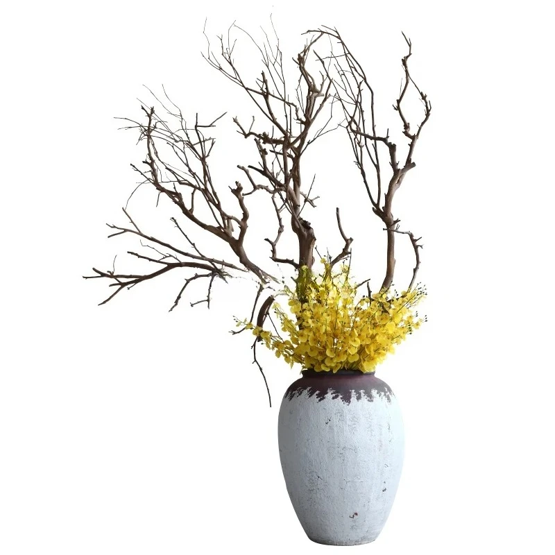 Coarse pottery pot dead branches large floor ornament B & B hotel retro soft decoration art installation
Coarse pottery pot dead branches large floor ornament B & B hotel retro soft decoration art installation