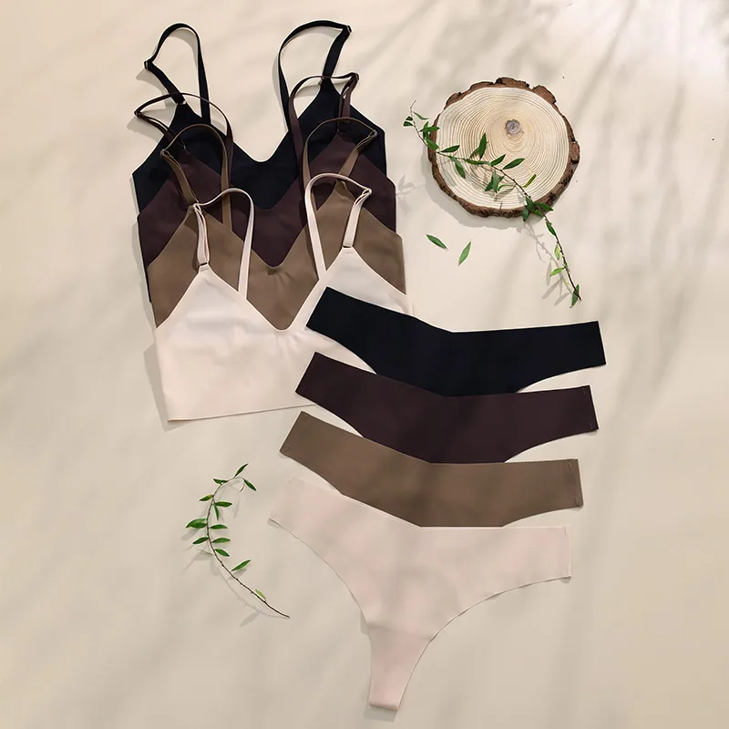 Hot Sale Seamless Bra&Briefs Set Bustier Crop Tops Breathable Sexy Ice Silk Seamless Bra And Panties Set
Hot Sale Seamless Bra&Briefs Set Bustier Crop Tops Breathable Sexy Ice Silk Seamless Bra And Panties Set