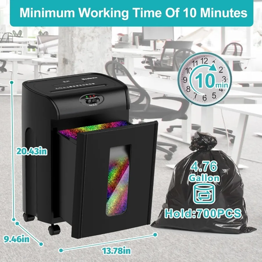 Woolsche Paper Shredder 16-Sheet Cross Cut 4.76-Gallon Pull Out Basket P-4 Security Level 3-Mode Shred Paper CD Credit Card Dur
Woolsche Paper Shredder 16-Sheet Cross Cut 4.76-Gallon Pull Out Basket P-4 Security Level 3-Mode Shred Paper CD Credit Card Dur