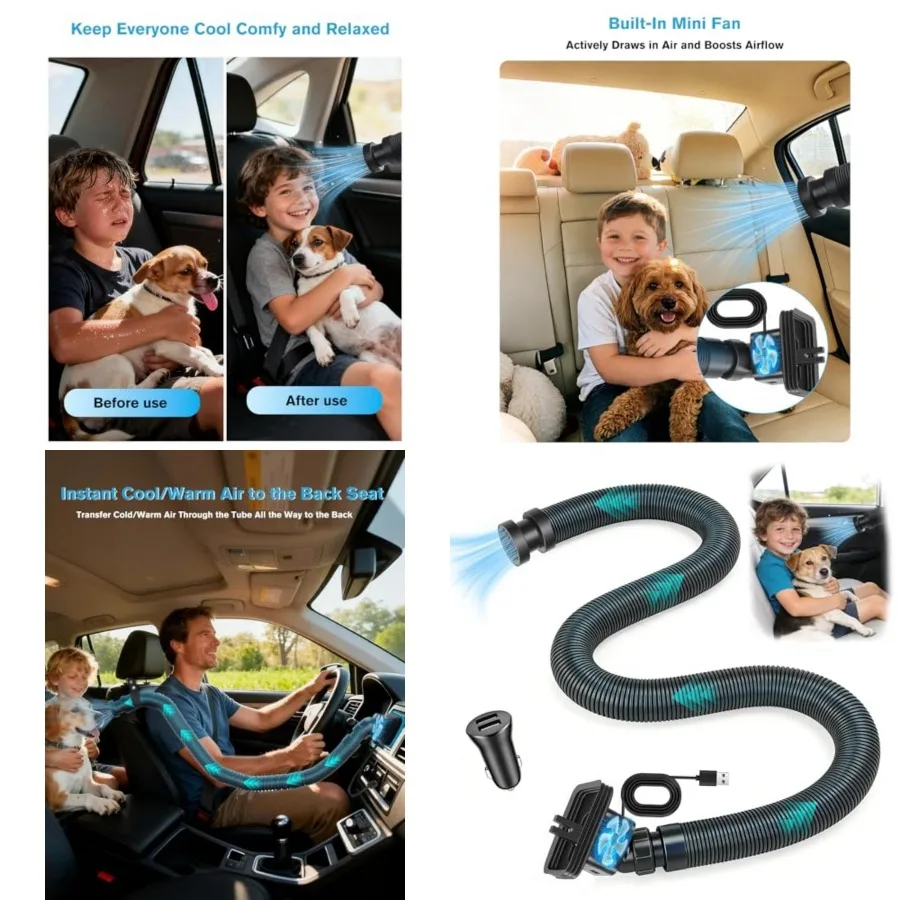 Car AC Vent Extender with Build-in Fan, Extendable Back Seat Air Conditioning, Directs Cool or Warm Air to kids, Elderly and Pe
Car AC Vent Extender with Build-in Fan, Extendable Back Seat Air Conditioning, Directs Cool or Warm Air to kids, Elderly and Pe